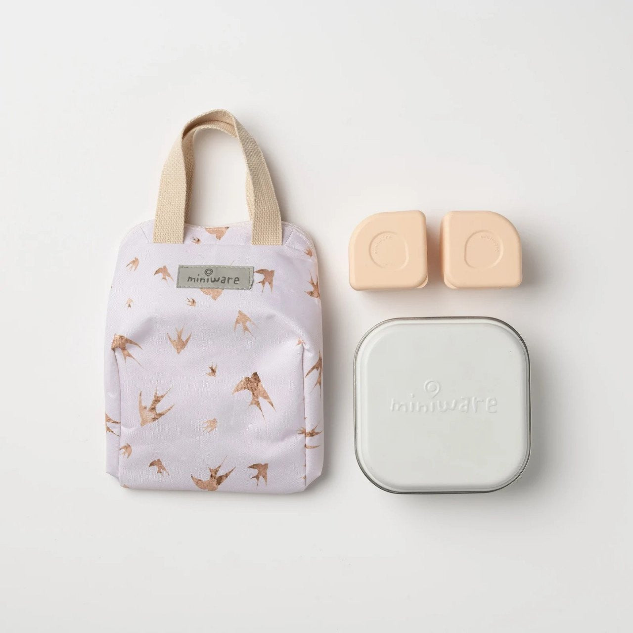 Set geanta termoizolanta Mealtote cu cutie Grow bento, Miniware Ready Go! Bento, 4 piese, Prickly Pear